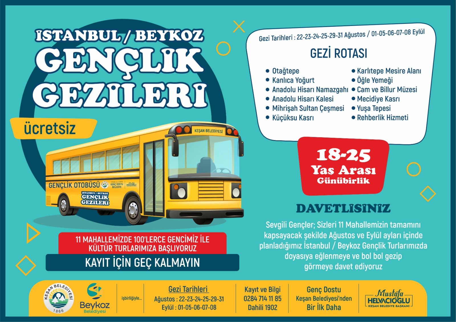 Keşan Belediyesi Gençlik Gezileri Başlıyor