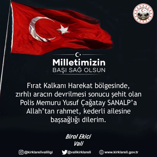 Vali Ekici’den başsağlığı mesajı