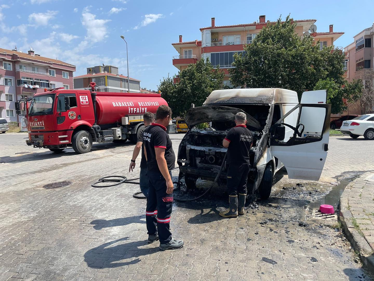 Babaeski’de araç yangını