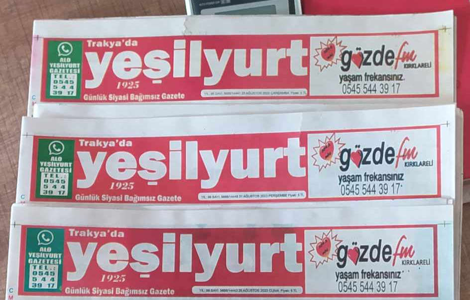 Trakya’da Yeşilyurt Gazetesi 99 Yaşında