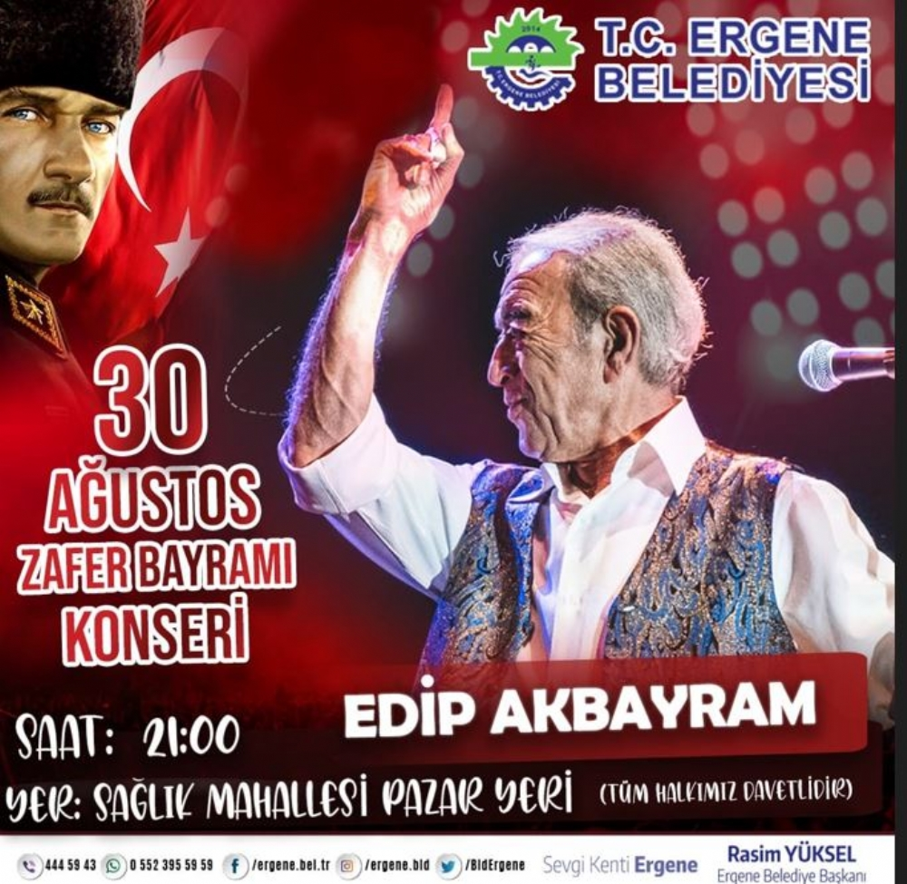 Ergene’de 30 Ağustos Zafer Bayramı Kutlamaları ve Sünnet Şöleni Festivali Gerçekleşecek