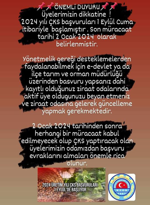 ÇKS başvurularında son gün 2 Ocak 2024