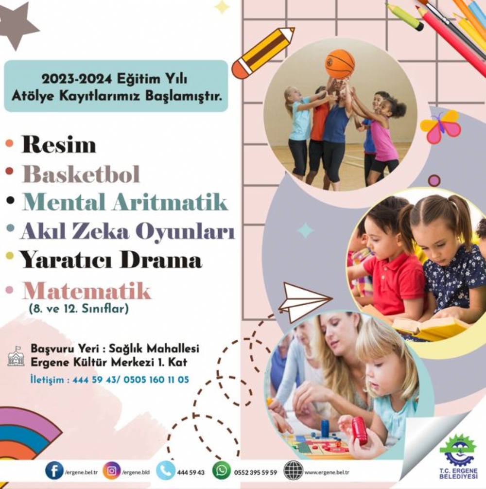 Ergene Belediyesinin Yeni Dönem Kurs Kayıtları Başladı