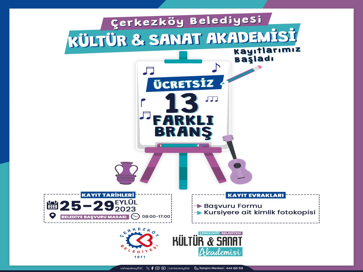 Kültür ve Sanat Akademisi Kursları Başlıyor