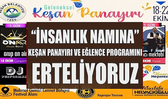 Keşan Belediyesi, Panayırı Filistin’deki Olaylar Nedeniyle Erteledi