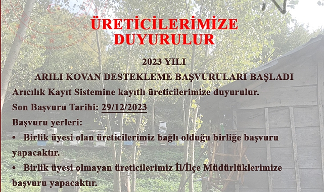 ‘Arılı Kovan Destekleme’ başvuruları başladı