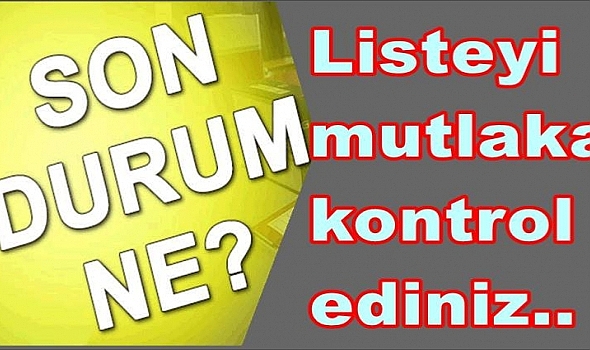 İcmal Listesi Askıya Çıkarıldı...