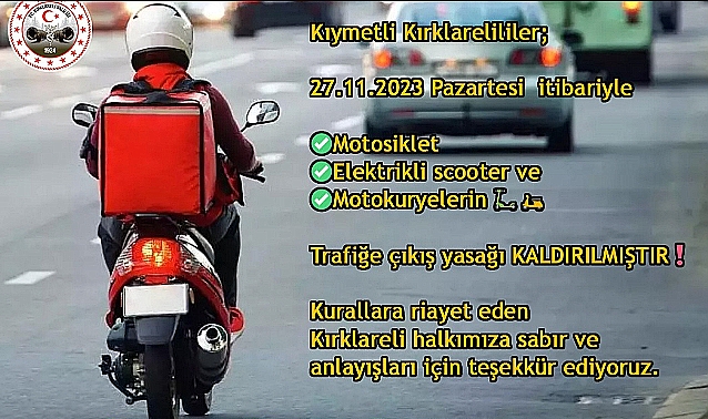Trafiğe çıkış yasağı kaldırıldı!