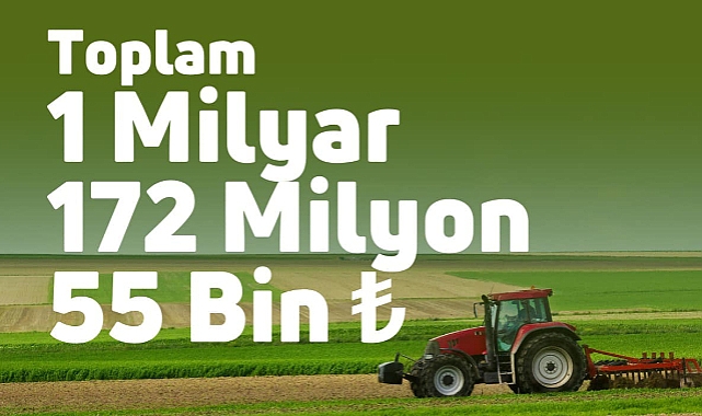 1 milyar 172 milyon 55 bin TL destek ödemesi yapıldı