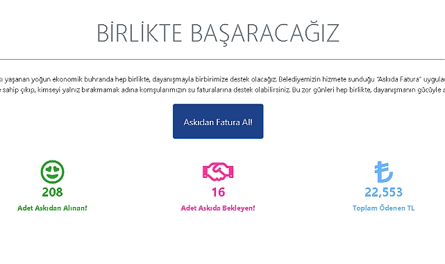 16 fatura askıda bekliyor