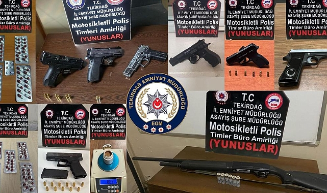 Çok sayıda silah ve uyuşturucu ele geçirildi