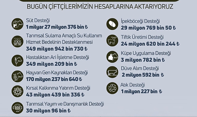 Destekleme ödemeleri bugün başlıyor