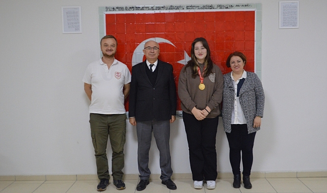 Kaymakam Yüce başarılı sporcuyu ağırladı