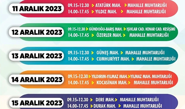 Mobil Atık Toplama Aracı haftalık programı yayınlandı