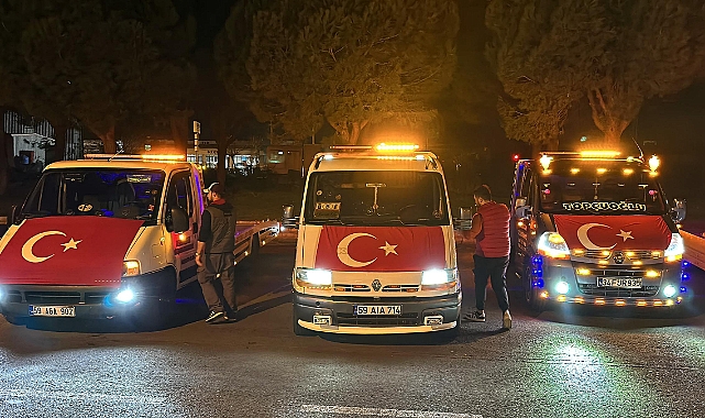 Tekirdağ’da oto kurtarıcılar ‘teröre lanet’ konvoy oluşturdu