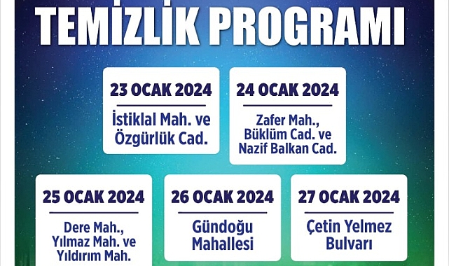 Lüleburgaz Belediyesi Haftalık Temizlik Programını Duyurdu