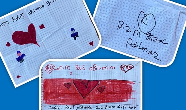 Minikler Polis Sevgisini Resimle İfade Etti