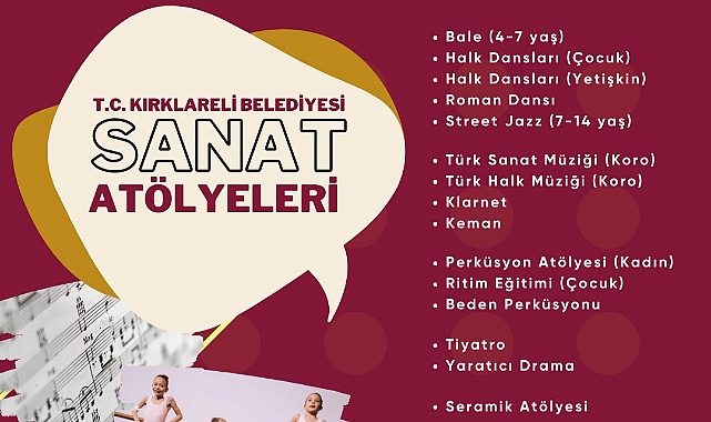 Sanat Atölyeleri başvuruları başladı