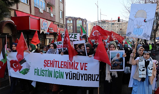 Tekirdağ'da şehitler ve Filistin için yürüyüş düzenlendi