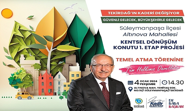 TEKİRDAĞ'IN KADERİNİ DEĞİŞTİRECEK PROJENİN TEMELİ 4 OCAK'TA ATILIYOR