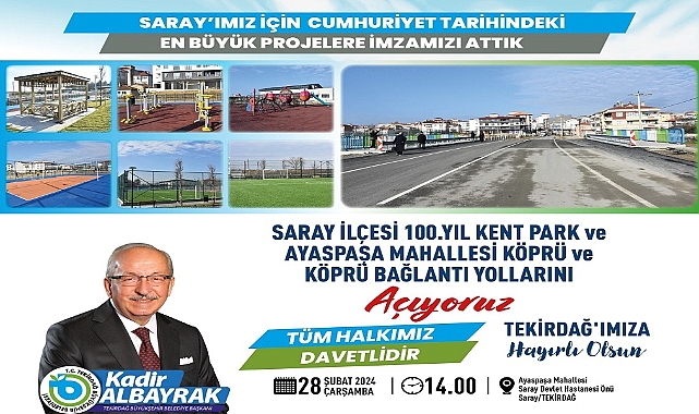 BÜYÜKŞEHİR'DEN SARAY'A MODERN KENT PARK-SOSYAL TESİS VE KÖPRÜ