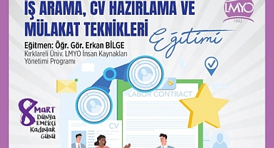 "İş Arama, CV Hazırlama ve Mülakat Teknikleri" Eğitimi Verilecek