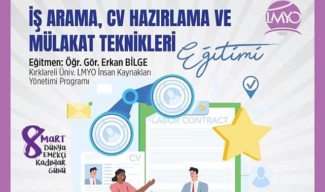 "İş Arama, CV Hazırlama ve Mülakat Teknikleri" Eğitimi Verilecek