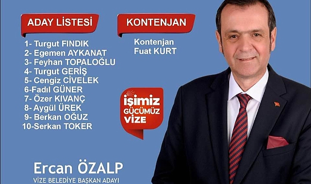 Vize Belediyesi Meclis Üyesi Adayları Belli Oldu