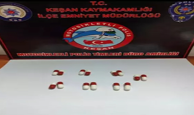 Edirne'de uyuşturucu haplarla yakalanan şüpheliye gözaltı