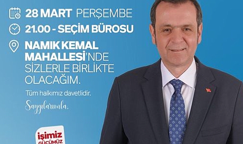Vize Belediye Başkan Adayı Ercan Özalp, Namık Kemal Mahallesi'nde Halkla Buluşacak