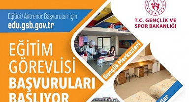 Gençlik ve Spor Bakanlığı Eğitim Faaliyetlerinde Görev Alacak Eğitim Görevlisi Başvuruları Başlıyor