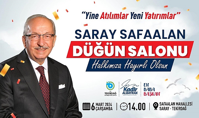 Tekirdağ Büyükşehir Belediyesi’nden Safaalan Mahallesi'ne Yeni Düğün Salonu