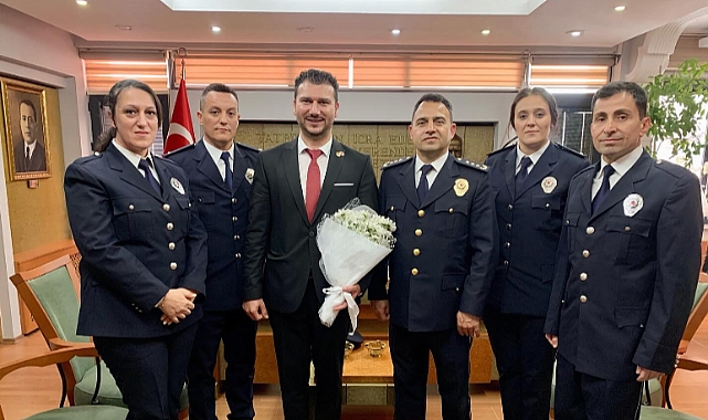 Babaeski İlçe Emniyet Müdürü ve Ekibi, Belediye Başkanı Fırat Yayla'yı Ziyaret Etti