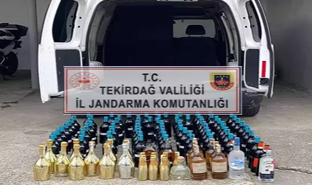 Tekirdağ'da 169 şişe kaçak içki ele geçirildi