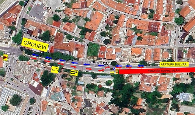 Edirne'de Asfalt Çalışmaları Nedeniyle Atatürk Caddesi Trafiğe Kapatılacak