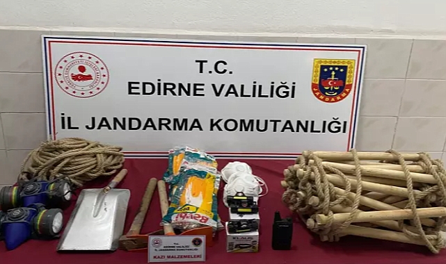 Edirne'de kaçak define kazısı yapan 6 kişi suçüstü yakalandı
