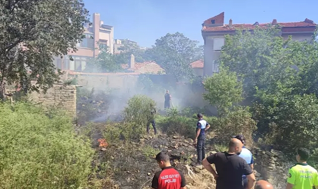 Edirne'de çocukların attığı maytap yangın çıkardı