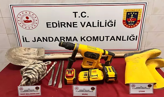 Edirne’de izinsiz define kazısına suçüstü