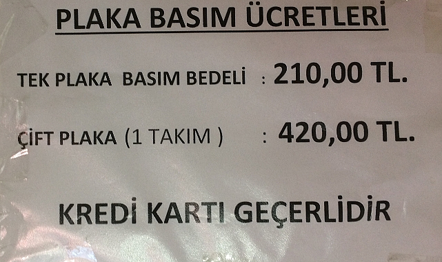 KIRKLARELİ ŞOFÖRLER VE OTOMOBİLCİLER ESNAF ODASI PLAKA BASIM ÜCRETLERİNİ BELİRLEDİ
