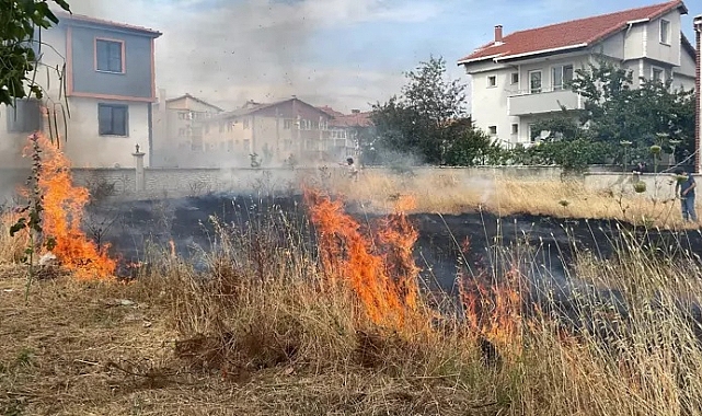 Ot yangını, çevredeki ev ve bahçelere sıçramadan söndürüldü
