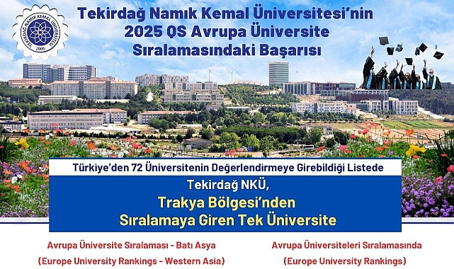 TEKİRDAĞ NAMIK KEMAL ÜNİVERSİTESİ'NİN '2025 QS AVRUPA ÜNİVERSİTE SIRALAMASI'NDAKİ BAŞARISI