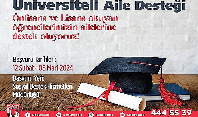 Lüleburgaz Belediyesi'nden Üniversiteli Ailelere Destek: Yeni Dönem Başvuruları Devam Ediyor