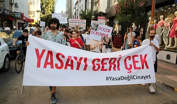 Edirne'de hayvanseverlerden 'yasayı geri çek' yürüyüşü