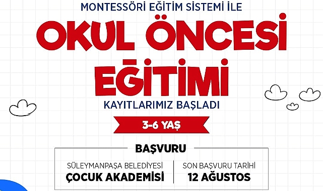 Süleymanpaşa Belediyesi Çocuk Akademisi Kayıtları Başladı
