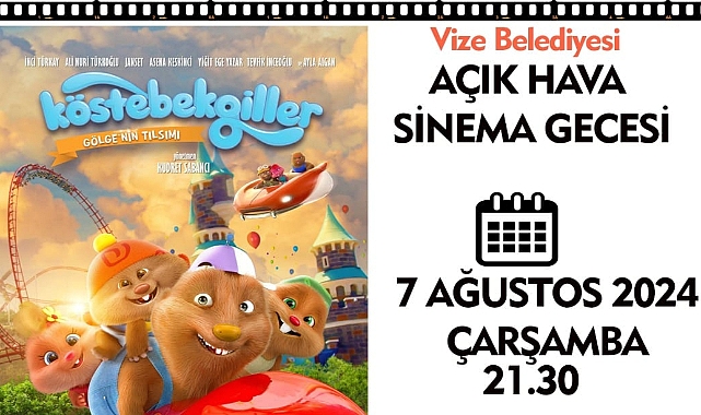 Vize Belediyesi'nden Çocuklara Özel Açık Hava Sinema Gecesi
