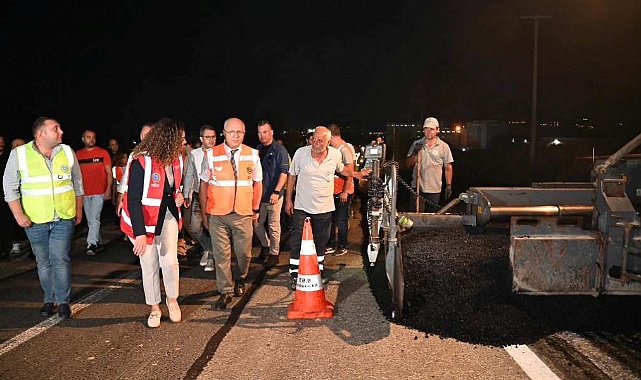 CANDAN BAŞKAN, ASFALT ÇALIŞMASINI YERİNDE İNCELEDİ