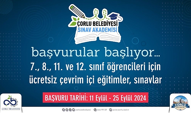 Çorlu Belediyesi Sınav Akademisi Başvuruları Başladı