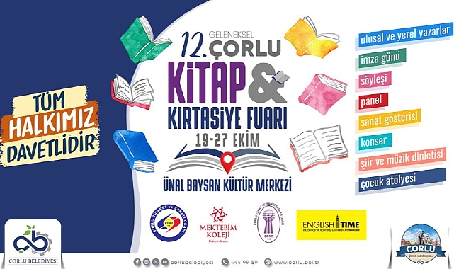 12. Çorlu Kitap ve Kırtasiye Fuarı Kapılarını Açıyor