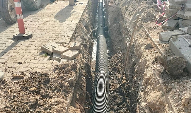 Babaeski'de Yağmur Suyu Hattı Çalışmaları Hızla Devam Ediyor