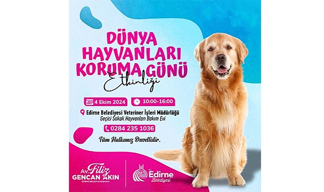 BELEDİYE’DEN 4 EKİM DÜNYA HAYVANLARI KORUMA GÜNÜ ETKİNLİKLERİ!